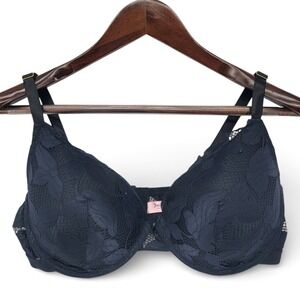 uicy Couture Womens 38DD Bra Nylon Spandex Black Lace Underwire Intimates